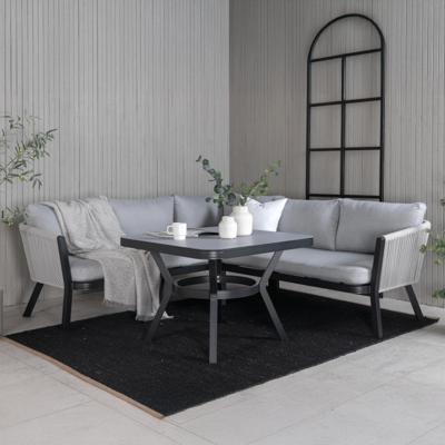 Nohr Loungeset 'Sauel' Met hoekbank en tafel, kleur Grijs/Zwart