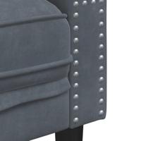 2-delige Loungeset Chesterfield en bolsters fluweel donkergrijs - thumbnail