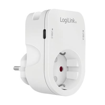 LogiLink PA0259 Contactdoos Met USB-laaduitgang, Aanraakbeveiliging, Overspanningsbeveiliging IP20 Meerdere kleuren