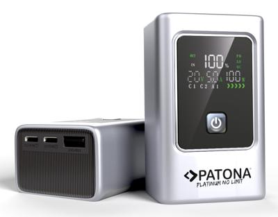 PATONA Platinum Powerbank Luxury One PD35 | 10000mAh | PD 35W | USB-C + USB-A Zilver, Zwart - thumbnail