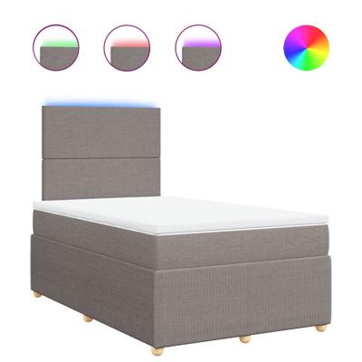 Boxspring met matras stof taupe 120x200 cm