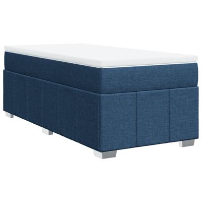 Boxspring met matras stof blauw 90x190 cm - thumbnail