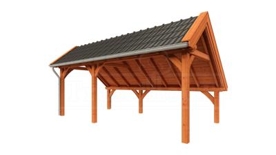 Trendhout Kapschuur de Hoeve XL 650x380 cm- Kapschuurdak- Onbehandeld lariks Douglas hout- Trendhout