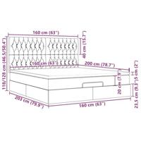 Ottoman bed met matras 160x200cm stof blauw - thumbnail