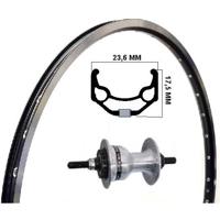 Kgs voorwiel 28 inch (622) mach 1 er10 zwart/zilver rollerbrake vaste as - thumbnail