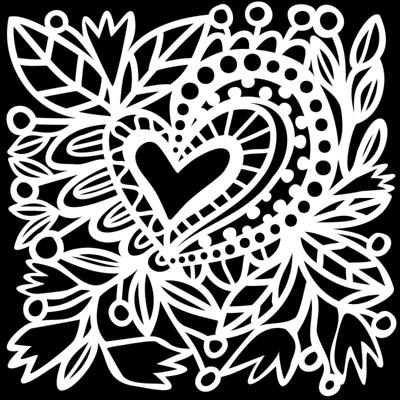 The Crafter's Workshop • stencil botanical heart 30,5x30,5cm