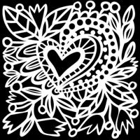 The Crafter's Workshop • stencil botanical heart 30,5x30,5cm - thumbnail