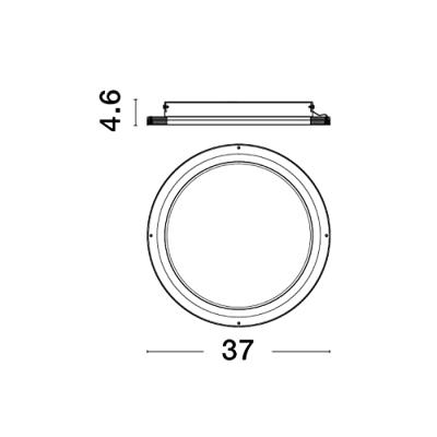 Lyora Strakke plafondlampOggy wit Ø 37cm - 9212917 - thumbnail