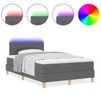 Boxspringbed met Matras & LED Donkergrijs 120x190 cm Stof - thumbnail