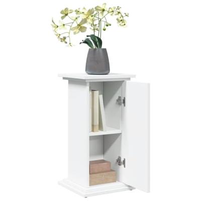 VidaXL Sokkel met opbergruimte 31x30x60 cm bewerkt hout wit - thumbnail