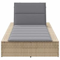 Ligbed met zwevend kussen poly rattan beige - thumbnail