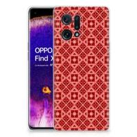 OPPO Find X5 | TPU bumper | Batik Rood - thumbnail