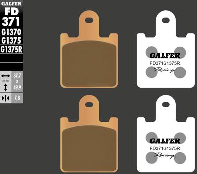 GALFER remblokken "fd371 brake pad fd371 g1375r sint.metal racing