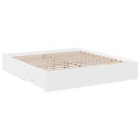Bedframe met lades bewerkt hout wit 180x200 cm - thumbnail