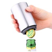 Magnetische automatische bier fles Cap Opener RVS duw omlaag Gadgets van de keuken van bier Opener grootte: 8.5 x 5.2cm - thumbnail