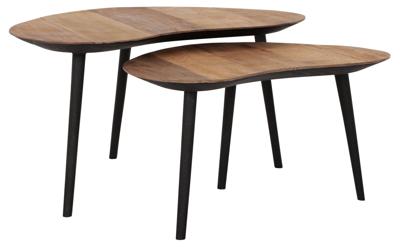 DTP Home Organische Salontafel 'Organus' Teakhout, Set van 2 stuks, kleur Naturel