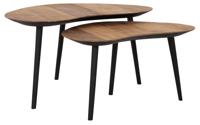 DTP Home Organische Salontafel 'Organus' Teakhout, Set van 2 stuks, kleur Naturel - thumbnail