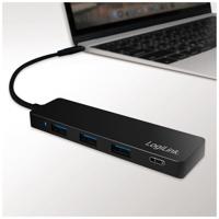 LogiLink UA0311 UA0311 USB-hub 4 poorten USB-A USB 3.1 Gen1 5 GBit/s Met USB-C stekker Zwart - thumbnail