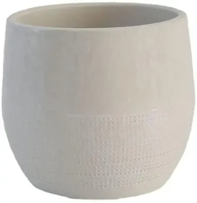 HS Potterie Lugo bloempot keramiek 16x14cm ivoor