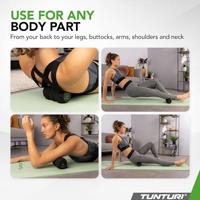 Tunturi Vibrating duo Massage Roller voor rugmassage | voetmassage | elektrische | met 3 niveau's | compact formaat | Zwart - thumbnail