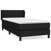 Boxspring met matras stof zwart 90x200 cm - thumbnail