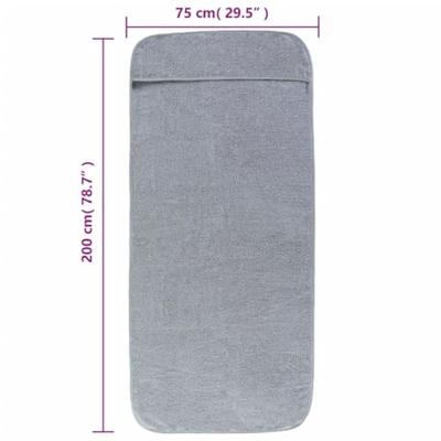 VidaXL Strandhanddoeken 2 st 400 g/m² 75x200 cm stof grijs