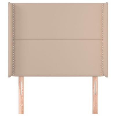 Hoofdbord met randen 93x16x118/128 cm kunstleer cappuccinokleur - thumbnail