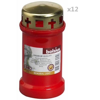 Bolsius herdenkingslicht met deksel rood
