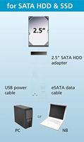 Akasa HDD/ SSD Adapter [1x SATA-combi-bus 15+7-polig - 1x USB-A 2.0 stekker, eSATA-stekker 7-polig] 0.40 m - thumbnail