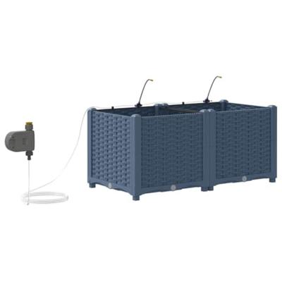 Tuinfafiers 1 stuk Basketweave met opslag Grijs 40 x 40 x 126cm Kunststof