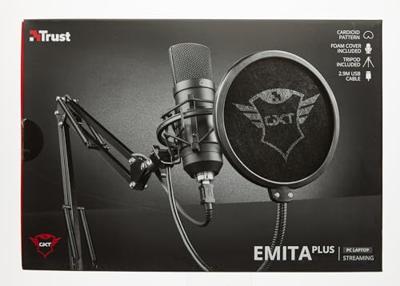 Trust GXT 252 Emita Plus Streaming Microfoon Zwart - thumbnail