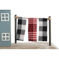 Decoratieve figuren Home ESPRIT Blauw Rood Multicolour Huizen 25,5 x 9 x 13,5 cm (2 Stuks) - thumbnail