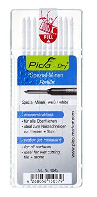 Pica Vullingenset | 10x wit | waterbestendig | Pica Dry 4043 | 10 stiften / set | 1 stuk - 4043 - 4043