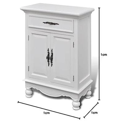 Kastje met 2 deurtjes en 1 lade wit hout Kastje met 2 deurtjes en 1 lade wit hout