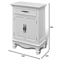 Kastje met 2 deurtjes en 1 lade wit hout - thumbnail