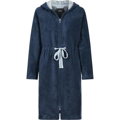 Cawö Cawo Dames Home Badjas met Capuchon en ritssluiting Uni 822 32/34 sea