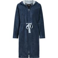 Cawö Cawo Dames Home Badjas met Capuchon en ritssluiting Uni 822 32/34 sea - thumbnail
