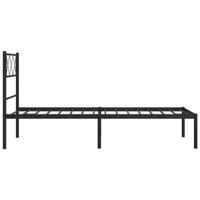 Bedframe met hoofdbord metaal zwart 90x190 cm - thumbnail