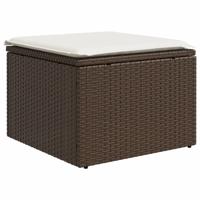 8-delige Loungeset met kussens poly rattan bruin - thumbnail