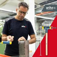 Wiha Kunststof hamer terugslagloos | met hickorysteel | rond-slagkop | 115 mm | 30 mm - 2093 - 02093 - thumbnail