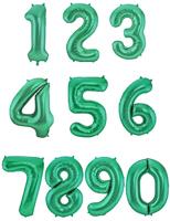 Folieballon Mat Groen Cijfer &apos;4&apos; - 86cm - thumbnail