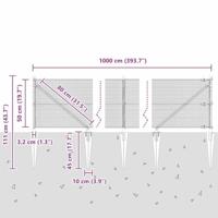 VidaXL Afrasteringspaal grijs 10 x 0,5 m (12 x 12 mm mesh) staal - thumbnail