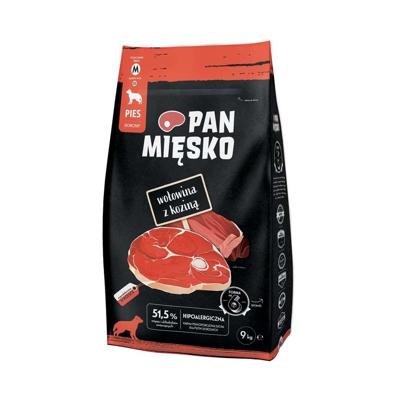 PAN MIĘSKO Beef with goat M - droog hondenvoer - 9kg
