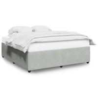 Bedframe zonder matras 200x200 cm fluweel lichtgrijs - thumbnail