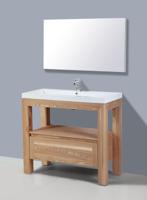 Badkamermeubelset Sanilux Trend Robusta 100x47x85 cm 2 Kraangaten Massief Eikenhout - thumbnail