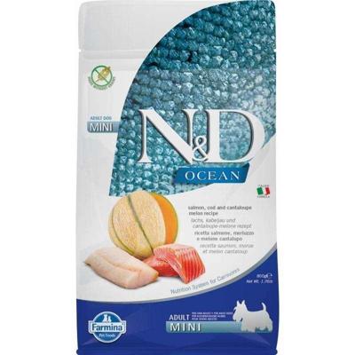 FARMINA N&D Ocean Dog Salmon, Cod, Cantaloupe, Melon Adult Mini - droog hondenvoer - 800 g