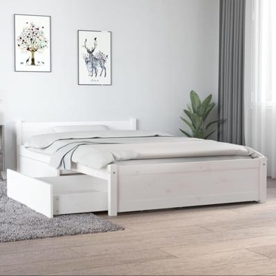 Bedframe met lades wit 120x190 cm