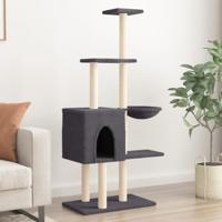 Kattenmeubel met sisal krabpalen 145 cm donkergrijs - thumbnail
