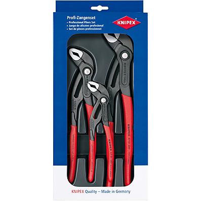 Knipex Cobra Waterpomptangenset Werkplaats 3-delig Instelling met druk op de knop, Zelfklemmend effect, Fijnafstelling Knipex Cobra Waterpomptangenset Werkplaats 3-delig Instelling met druk op de knop, Zelfklemmend effect, Fijnafstelling
