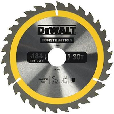 DeWalt Accessoires Cirkelzaagblad 184x30x30t, positief 10°, kerf 2,6mm - DT1942-QZ DeWalt Accessoires Cirkelzaagblad 184x30x30t, positief 10°, kerf 2,6mm - DT1942-QZ